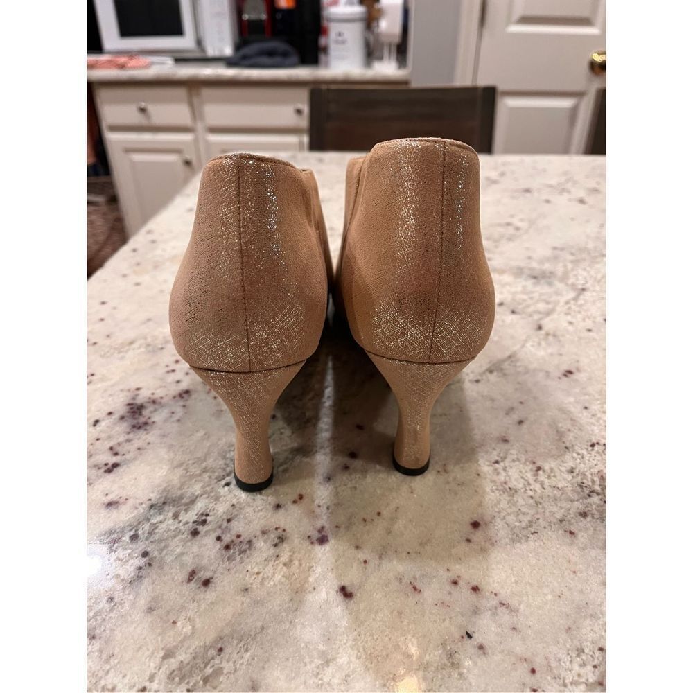 Array Gold Shimmer D’orsay Open Toe Bootie Pumps … - image 5